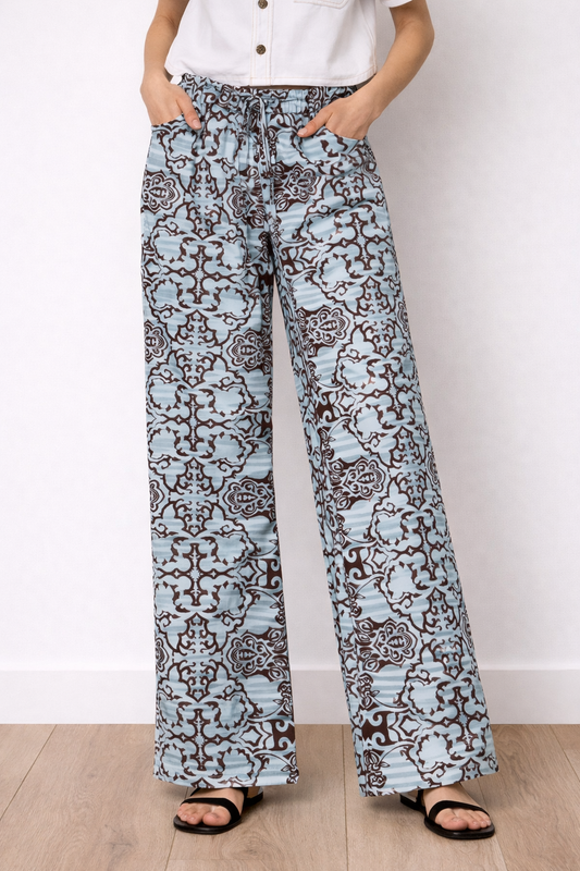 Abstract Drawstring Trousers