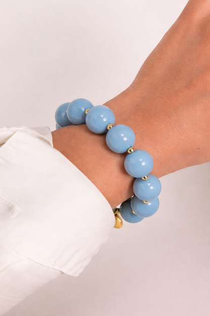 Scrunchie Bracelet with Coloured & Gold Beads