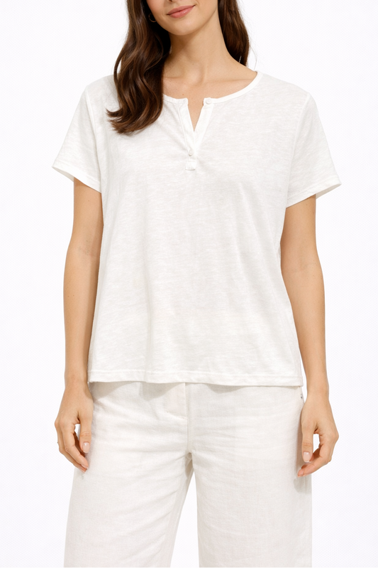 Linen V-Neck T-Shirt