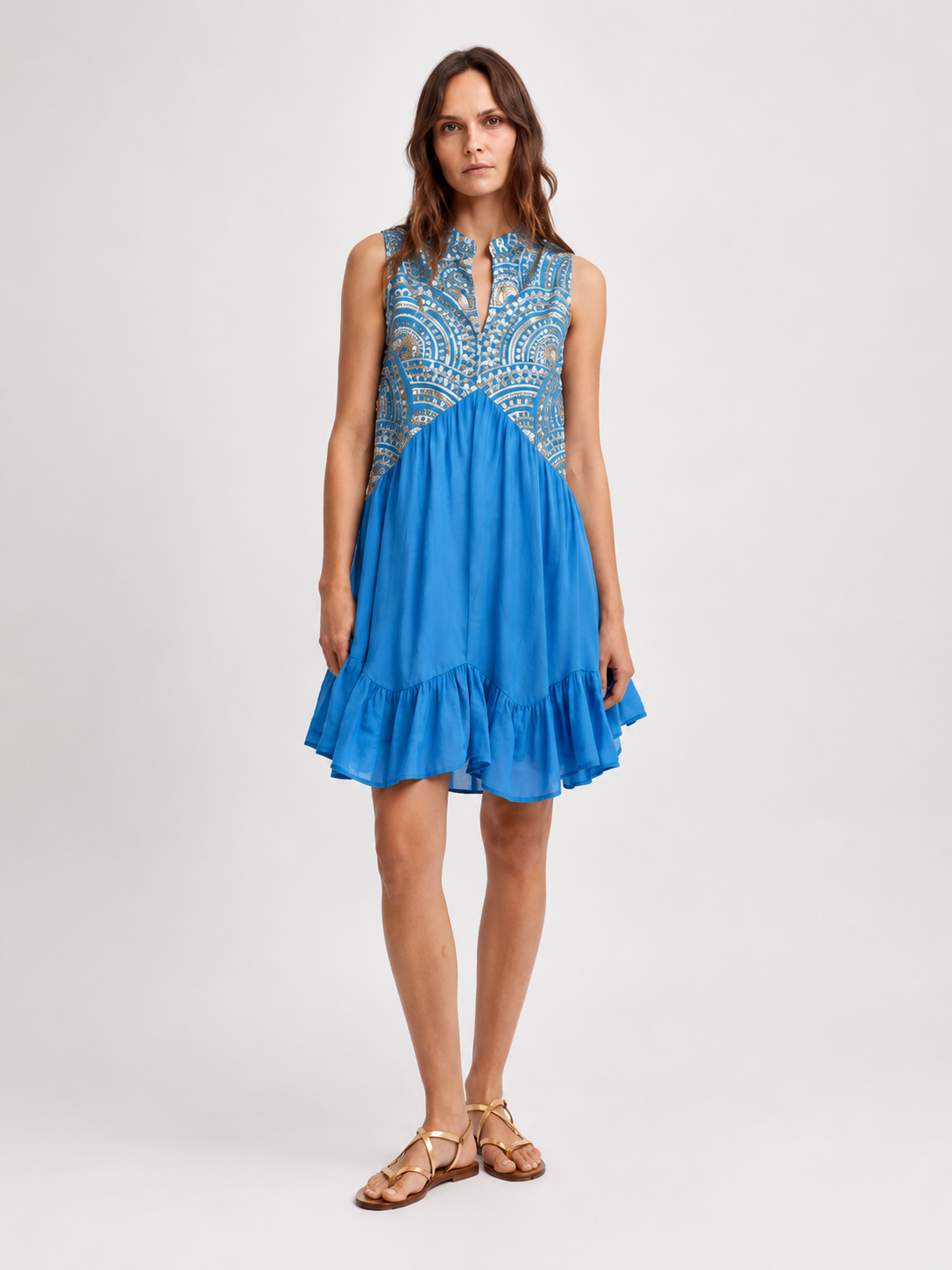 Embroidered Short Dress