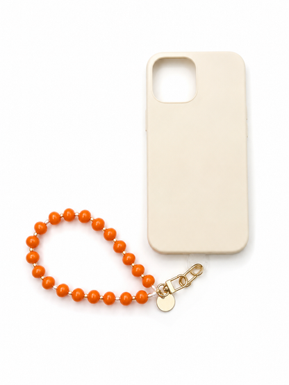 Orange Beaded Wristlet