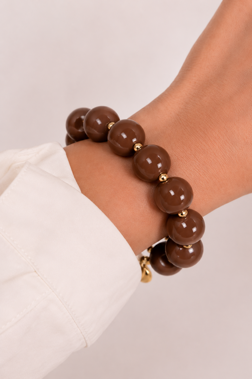 Scrunchie Bracelet with Coloured & Gold Beads