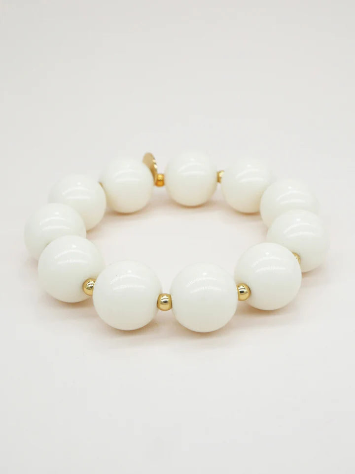 Scrunchie Bracelet with Coloured & Gold Beads