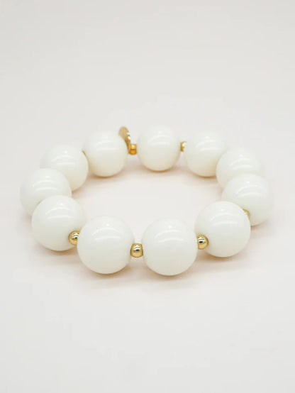 Scrunchie Bracelet with Coloured & Gold Beads
