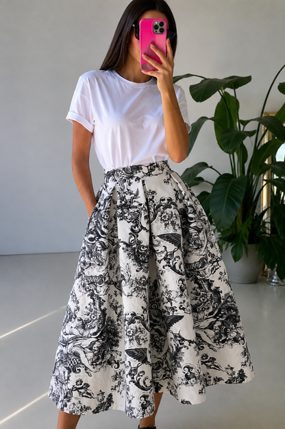 White Luna Toile Skirt