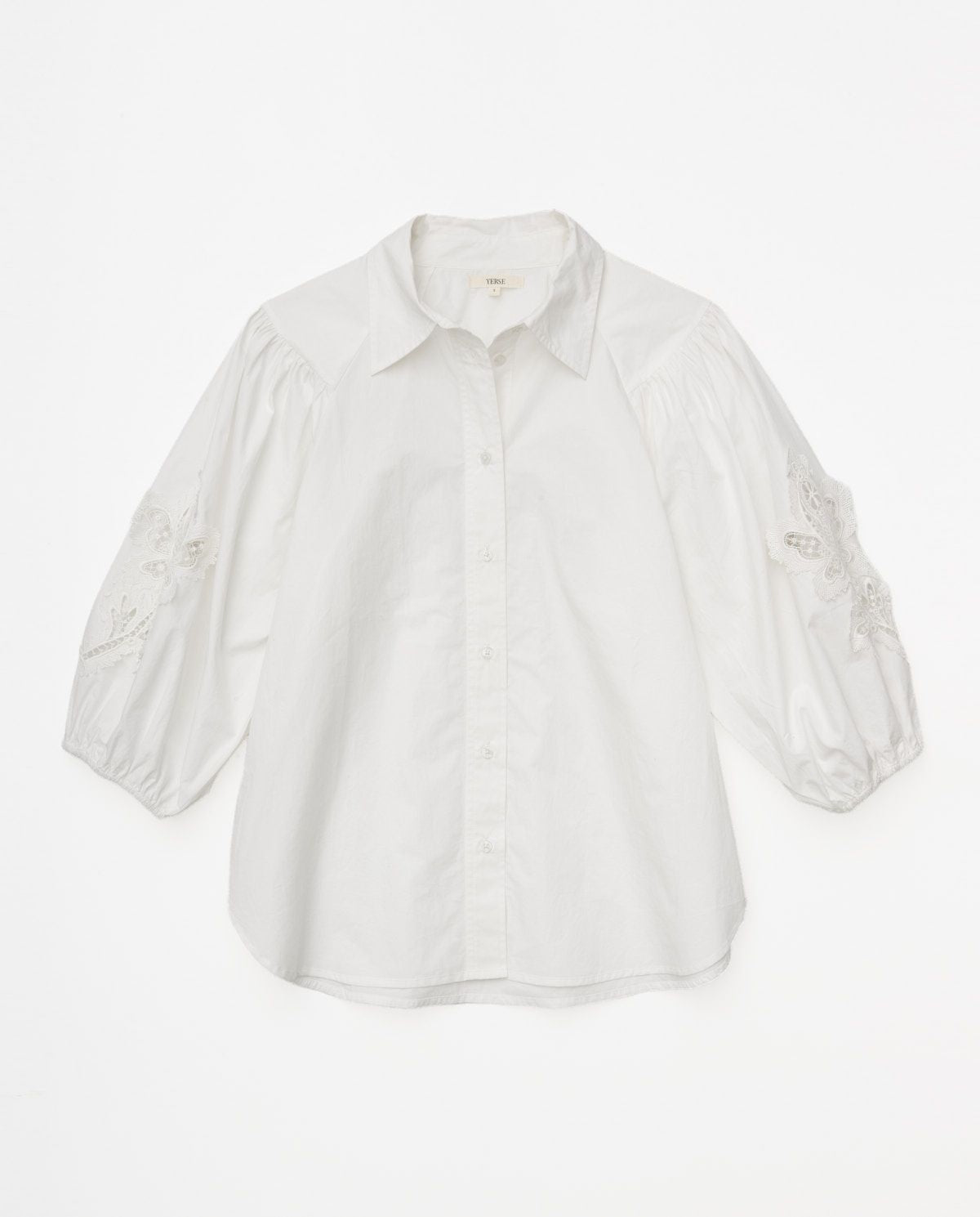 Mid Length Sleeve White Shirt