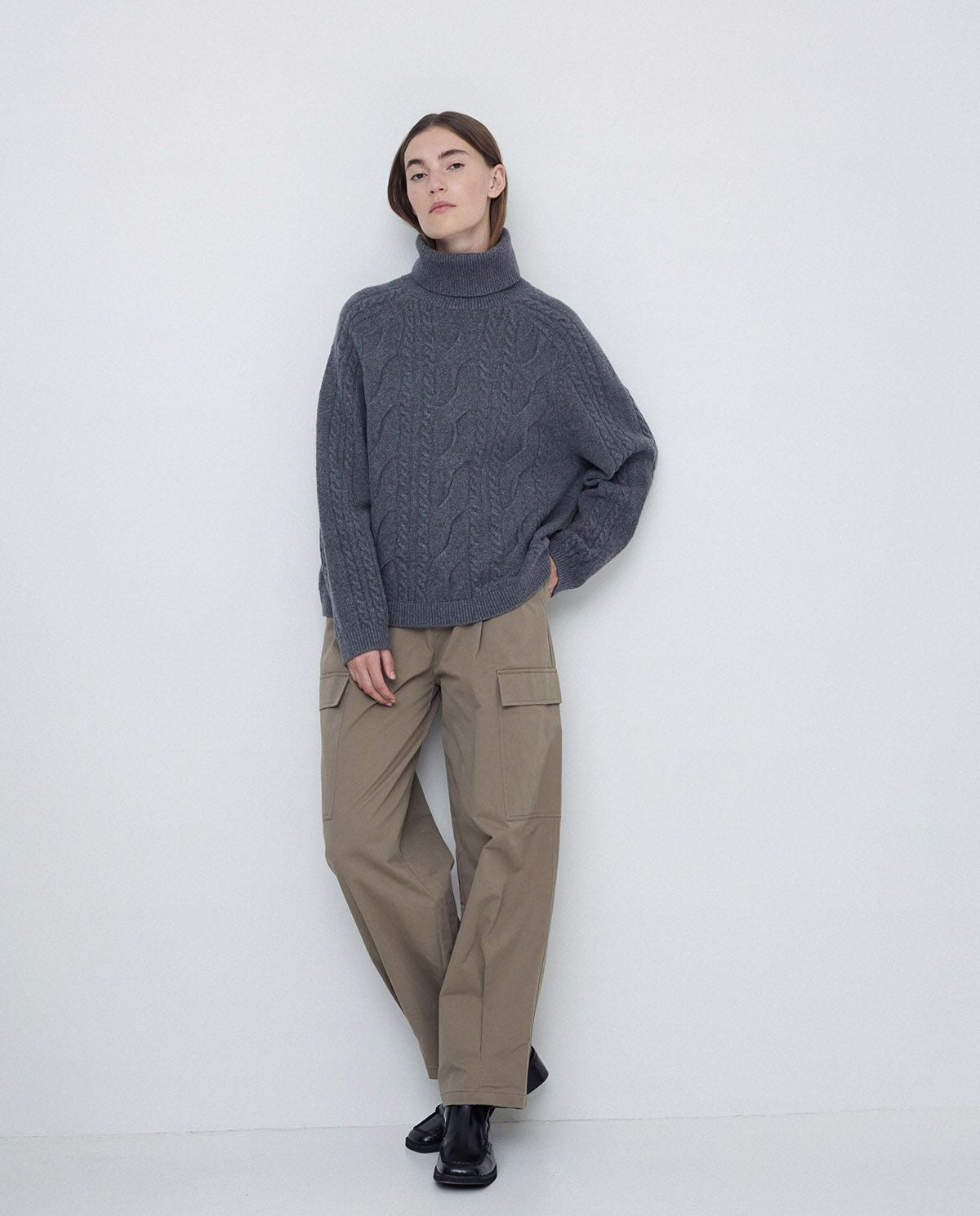 Cable Knit Roll Neck