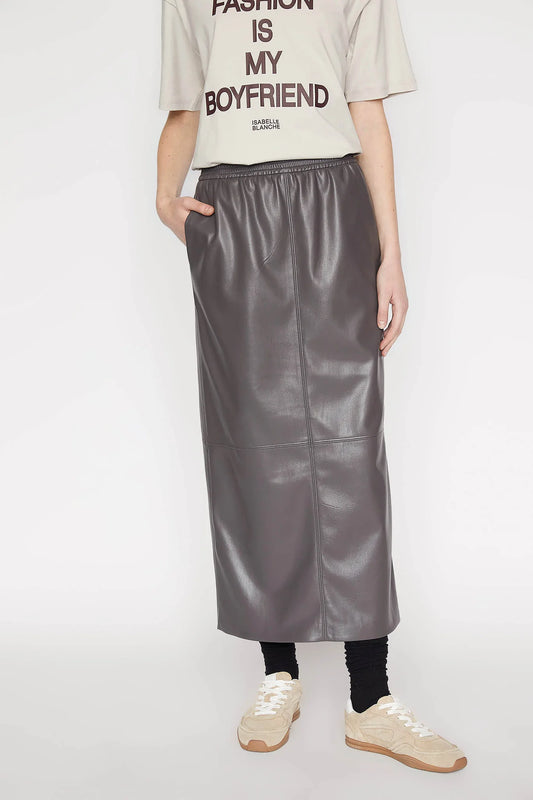 Eco-Leather Long Skirt