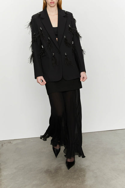 Oversized Feather and Stone Jacket