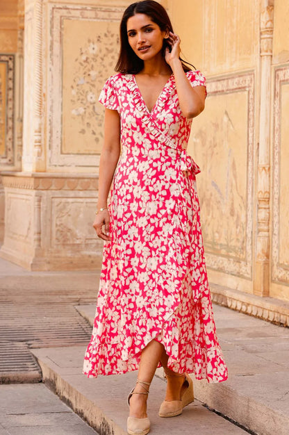Demi Wrap Dress Pink