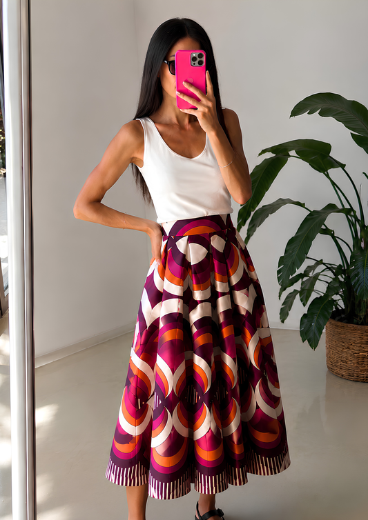 Luna Skirt- Flare Fuschia