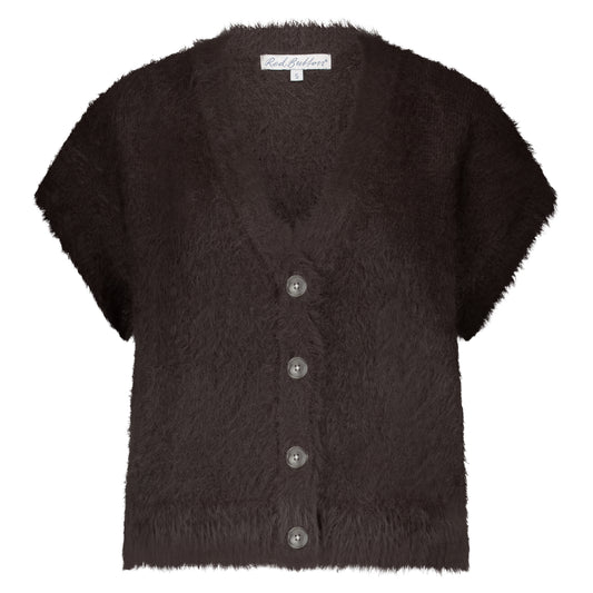 Sleeveless Fuzzy Cardigan