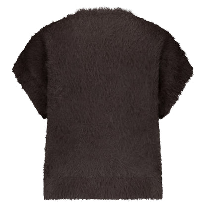 Sleeveless Fuzzy Cardigan