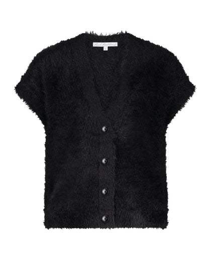 Sleeveless Fuzzy Cardigan