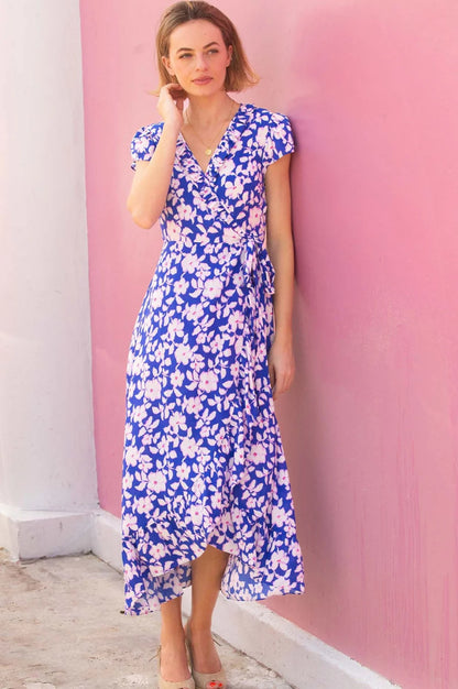 Demi Wrap Dress Blue