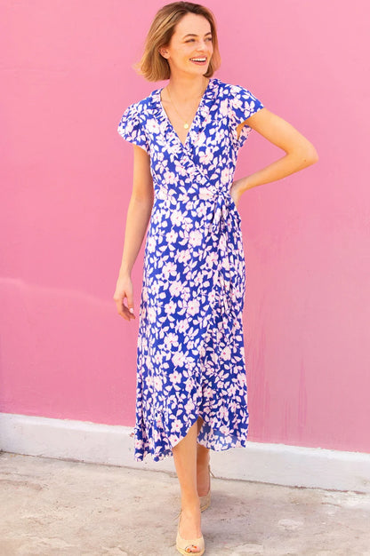 Demi Wrap Dress Blue