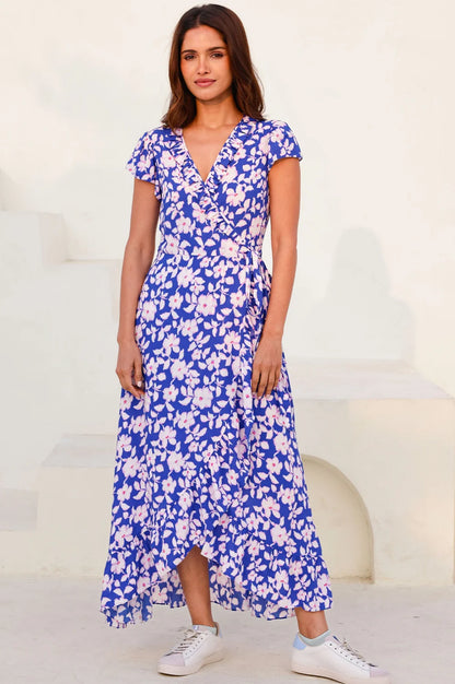 Demi Wrap Dress Blue