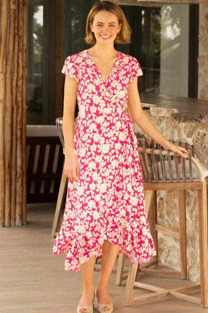 Demi Wrap Dress Pink