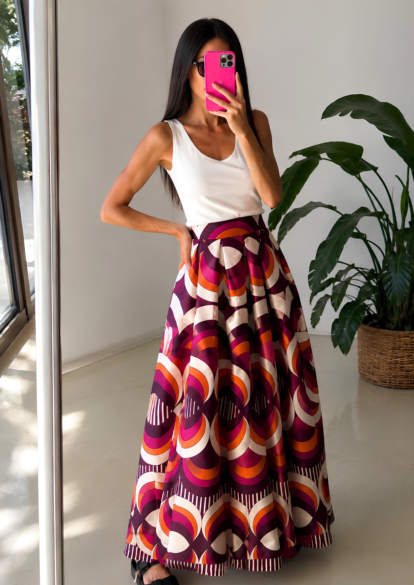 Luna Skirt- Flare Fuschia