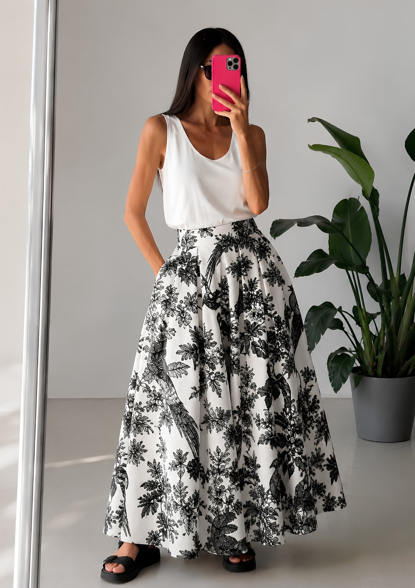 Luna Skirt - Parot B&W