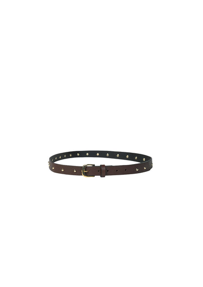 MAHI Studded Leather Belt- Brown