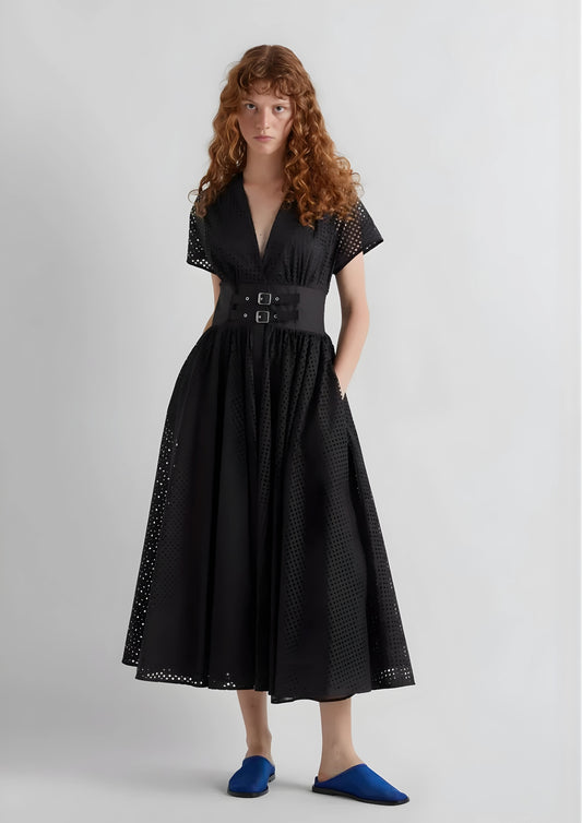 Black Laser Cut Dress