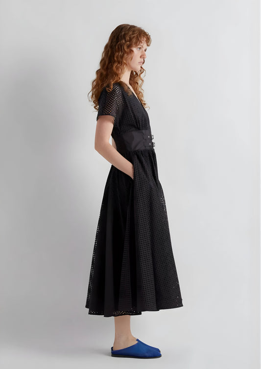 Black Laser Cut Dress