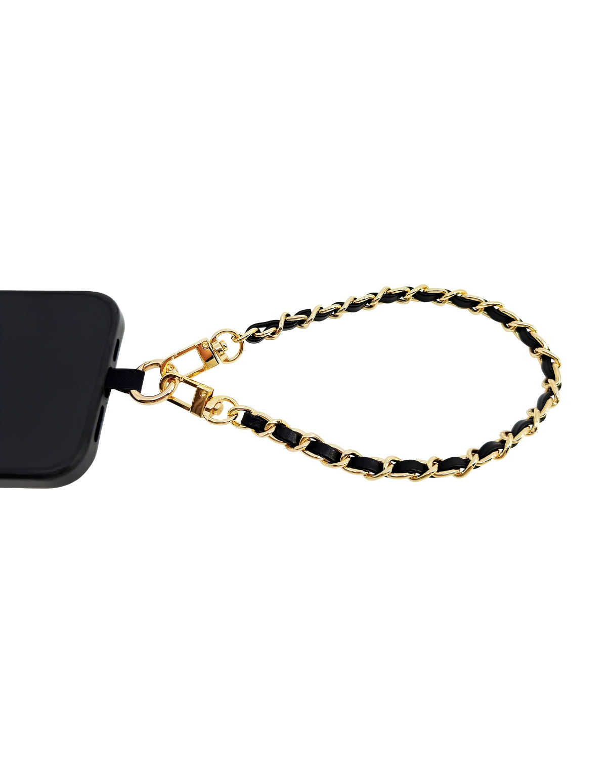 Black Leather Chain Wristlet