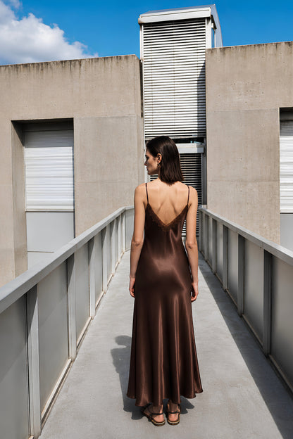 V-Neck Satin Slip Dress- PREORDER