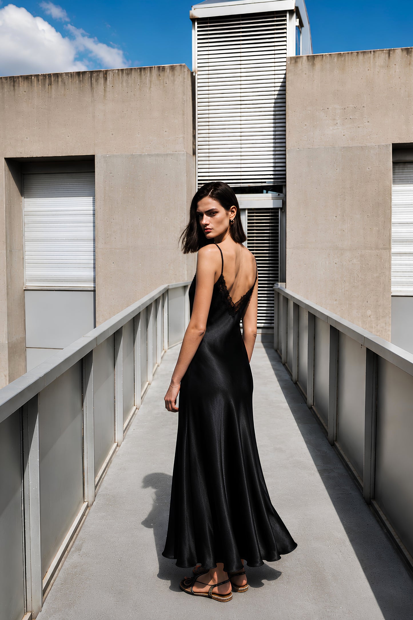 V-Neck Satin Slip Dress- PREORDER