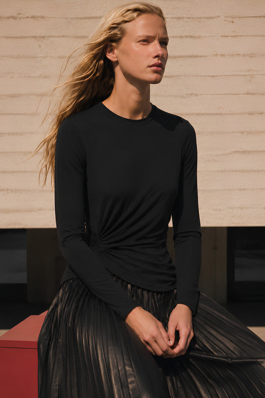 Black Draped Top