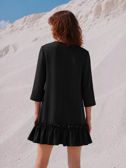 Ruffle End Jersey Dress