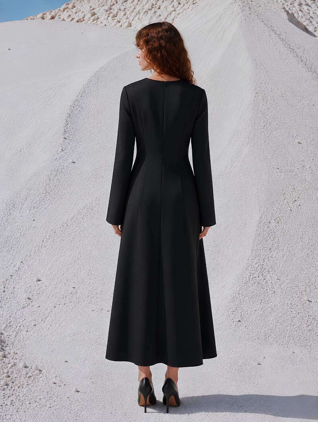 Long Sleeve Midi Jersey Dress