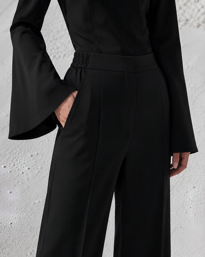 Jersey Wide-Leg Trousers
