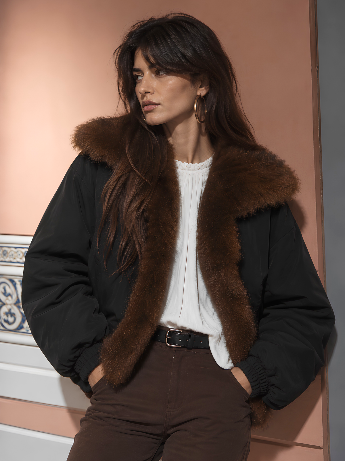Faux Fur Lined Hooded Jacket