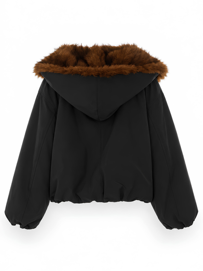 Faux Fur Lined Hooded Jacket
