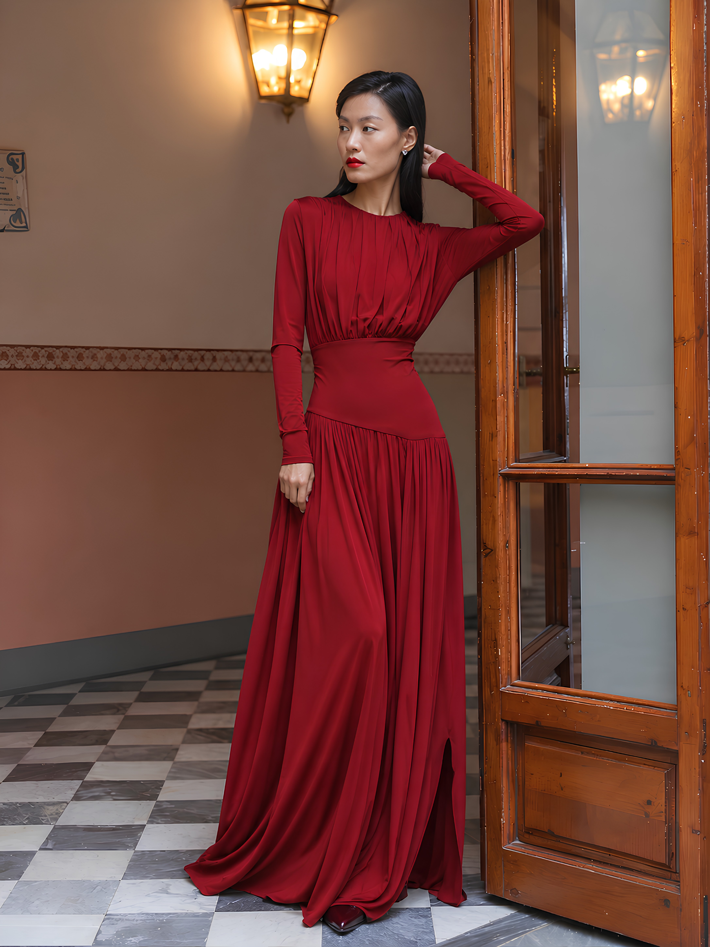 Fluid Full-Length Jersey Dress