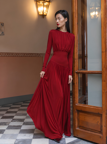 Fluid Full-Length Jersey Dress