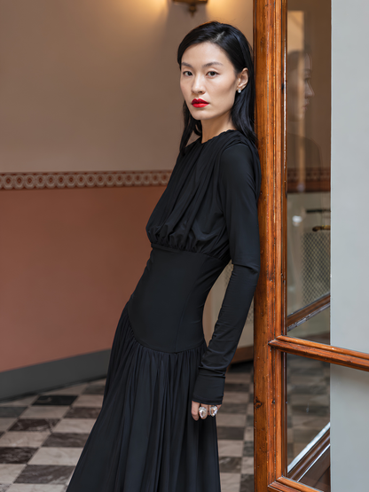 Fluid Full-Length Jersey Dress