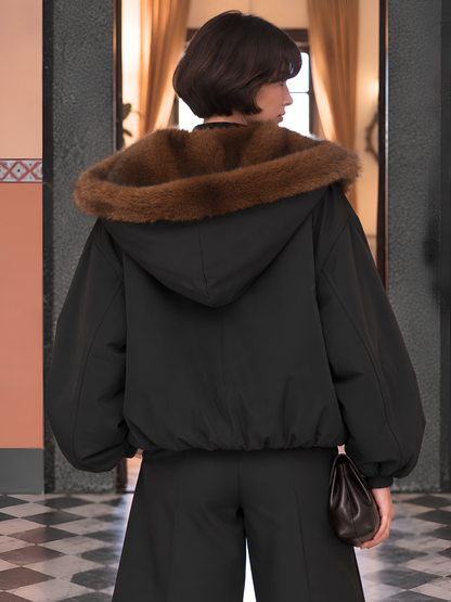 Faux Fur Lined Hooded Jacket