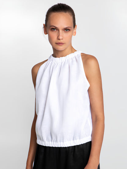 White Halter Top