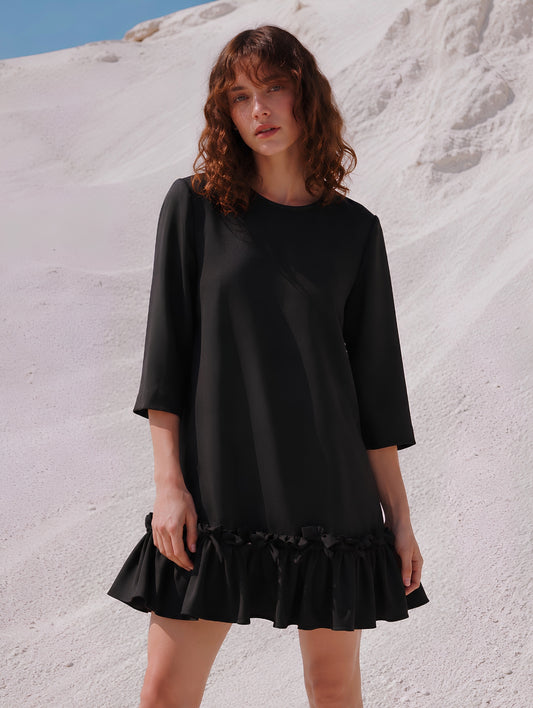 Ruffle End Jersey Dress