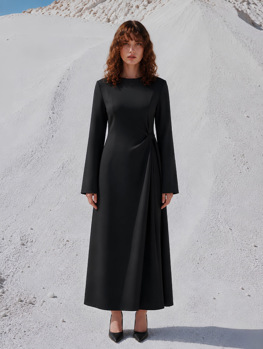 Long Sleeve Midi Jersey Dress