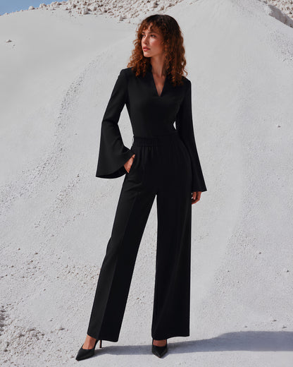 Jersey Wide-Leg Trousers