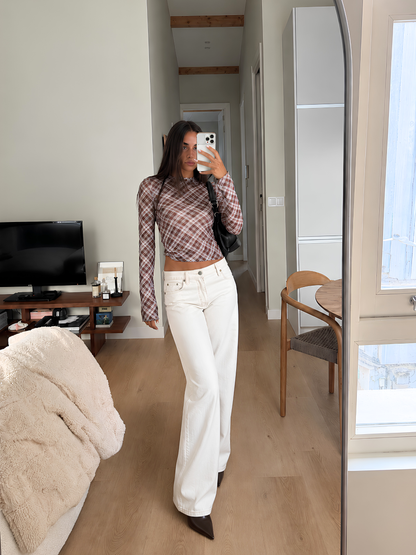 Plaid Sheer Top
