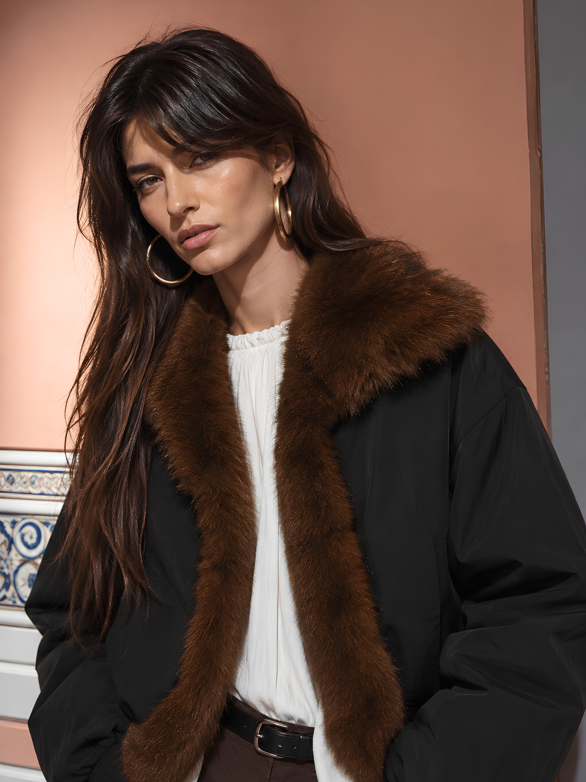 Faux Fur Lined Hooded Jacket