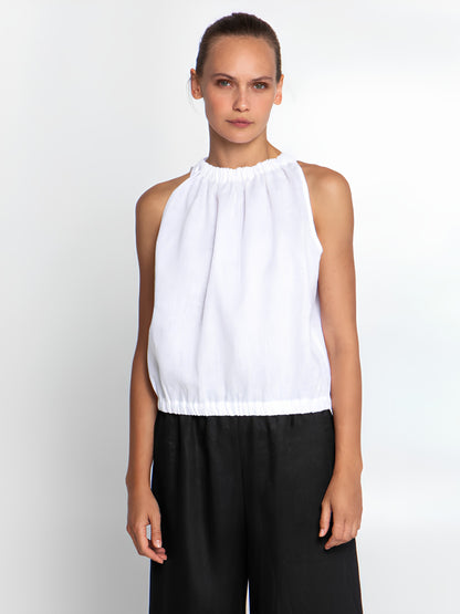 White Halter Top