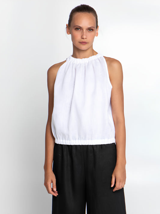 White Halter Top