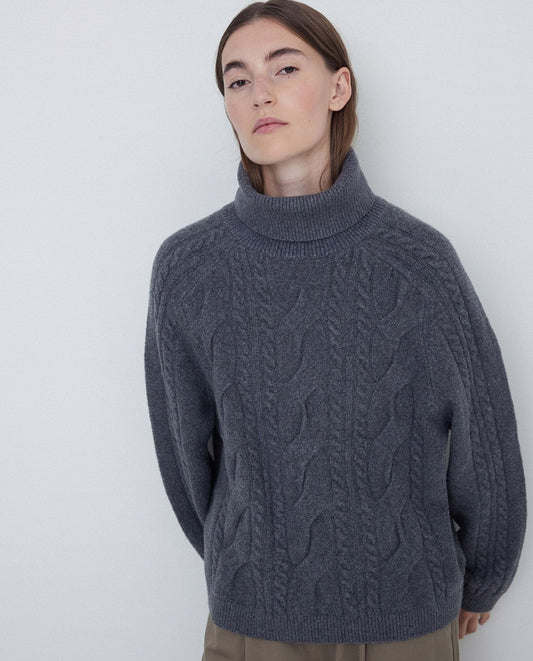 Cable Knit Roll Neck