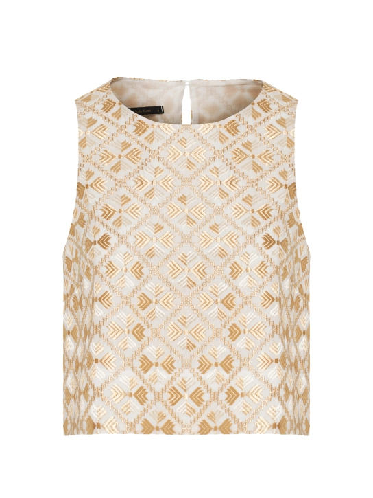 Embroidered Sleeveless Top